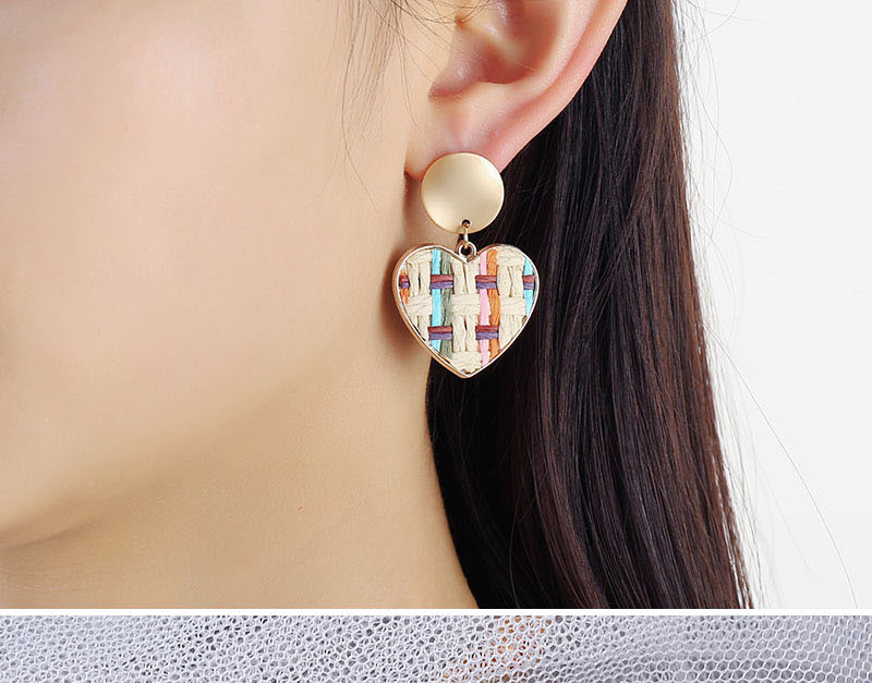 Fashion Color Mixing Love Braided Alloy Earrings,Stud Earrings