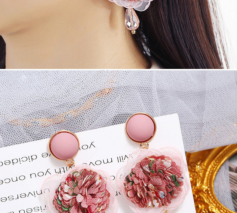 Fashion Blue Rose Flower Stud Earrings With Crystal Alloy,Stud Earrings