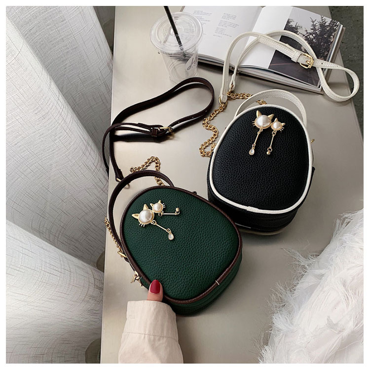Fashion Black Pearl Cat Multi-layer Shoulder Bag Shoulder Bag,Handbags