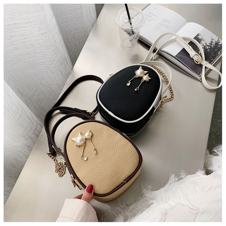 Fashion Black Pearl Cat Multi-layer Shoulder Bag Shoulder Bag,Handbags