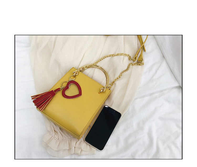 Fashion Yellow Love Tassels Shoulder Bag,Handbags