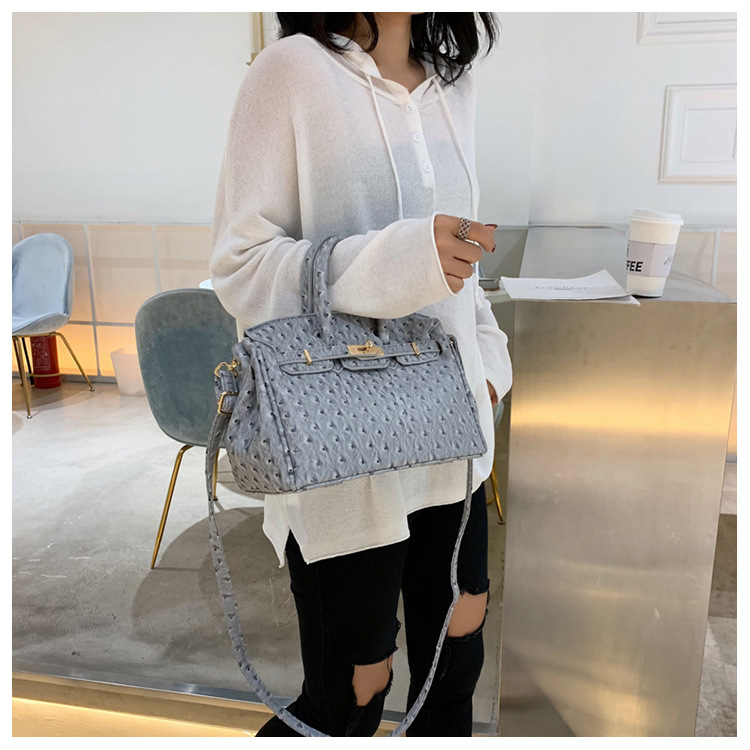 Fashion Yellow Ostrich Pattern Portable Slung Shoulder Bag,Handbags