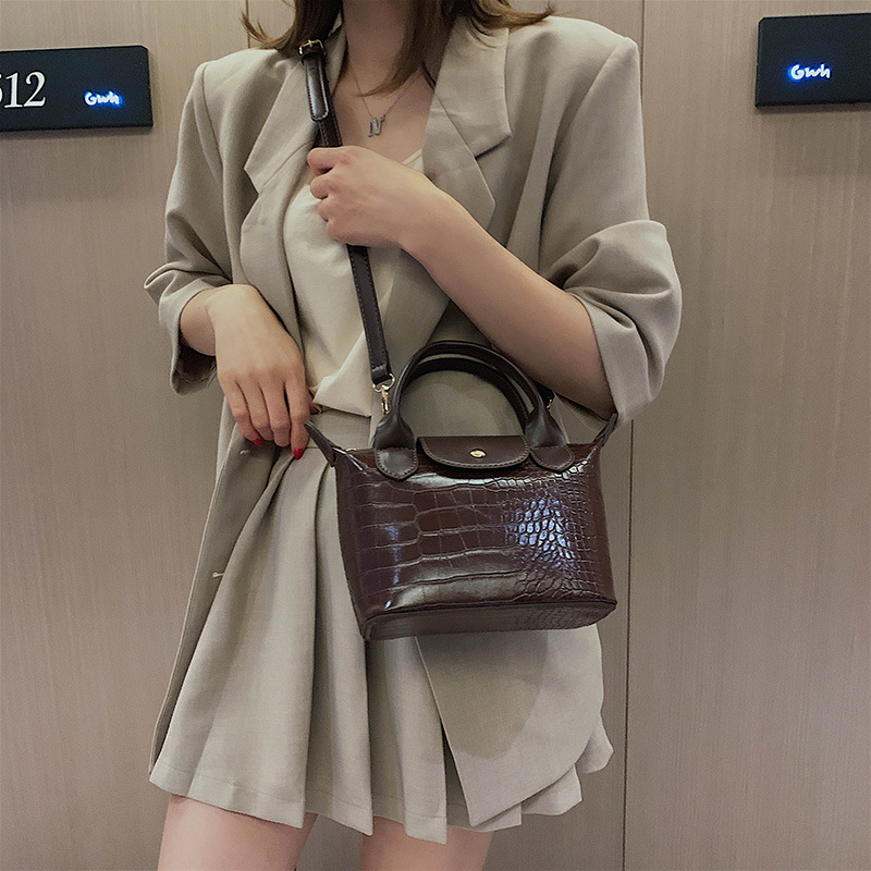 Fashion Coffee Color Crocodile Shoulder Crossbody Bag,Handbags
