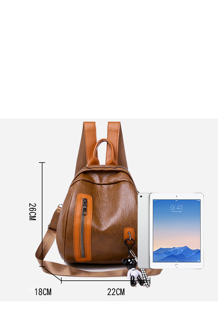 Fashion Brown Bear Pendant Backpack,Backpack