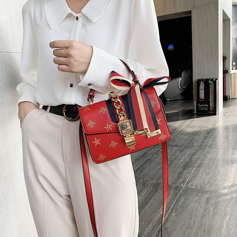 Fashion White Embroidered Bow Shoulder Bag,Handbags