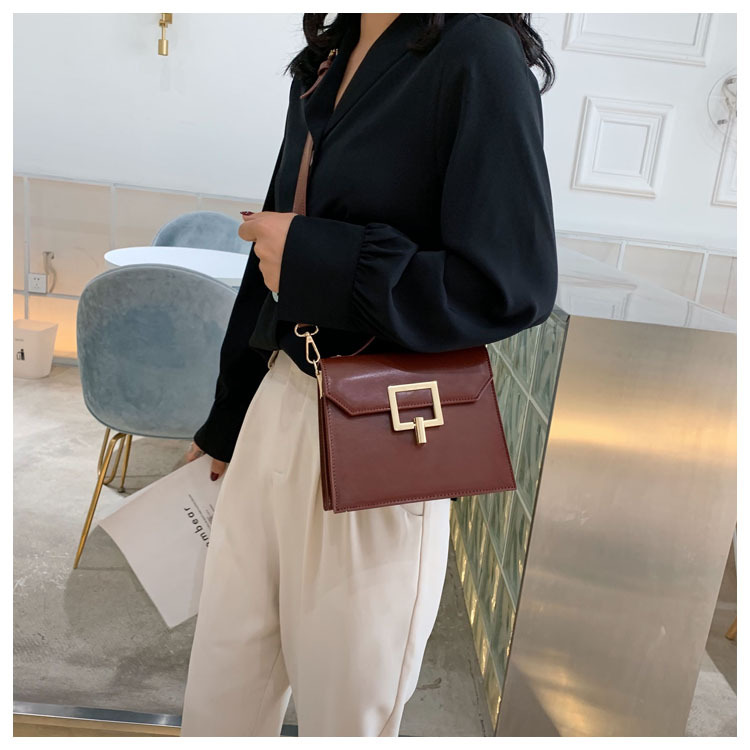 Fashion White Square Buckle Shoulder Shoulder Bag,Handbags
