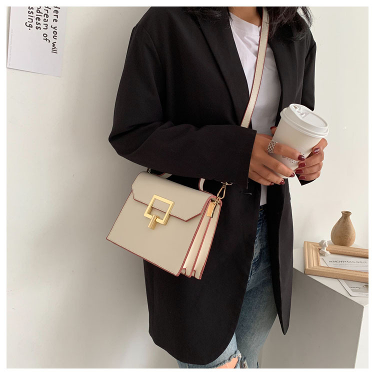 Fashion Yellow Brown Square Buckle Shoulder Shoulder Bag,Handbags