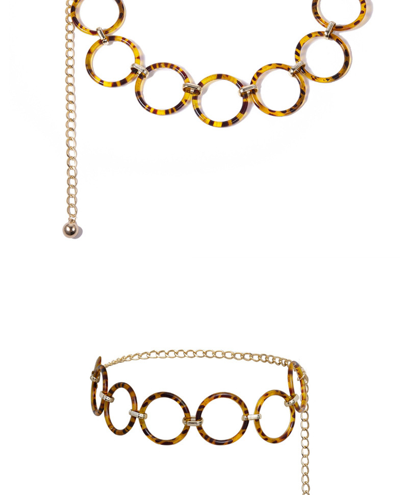 Fashion Gold Ring Leopard Geometric Circle Waist Chain,Waist Chain