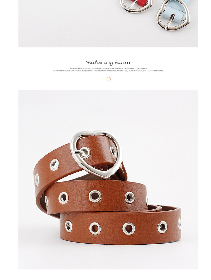 Fashion Coffee Pin Buckle Love Buckle 镂 Air Eye Thin Belt,Thin belts