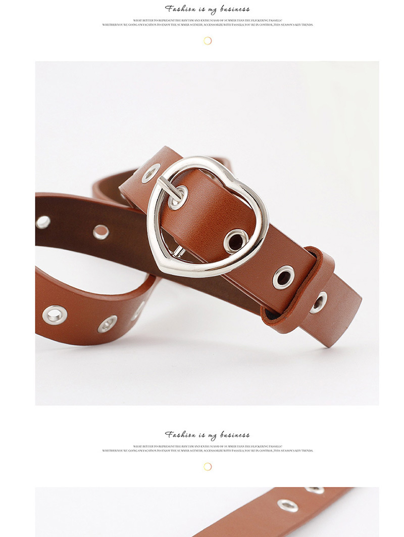 Fashion Coffee Pin Buckle Love Buckle 镂 Air Eye Thin Belt,Thin belts