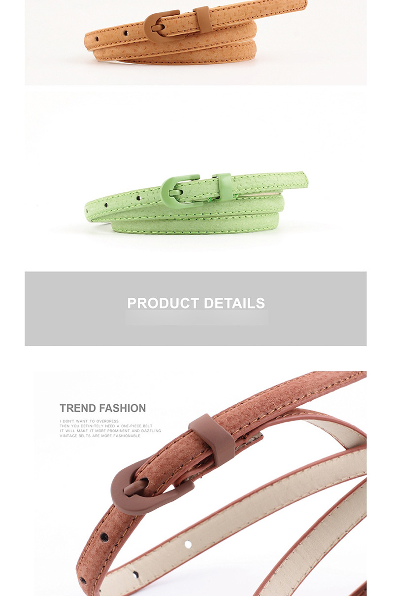Fashion Green Real Pig Skin Thin Belt,Thin belts