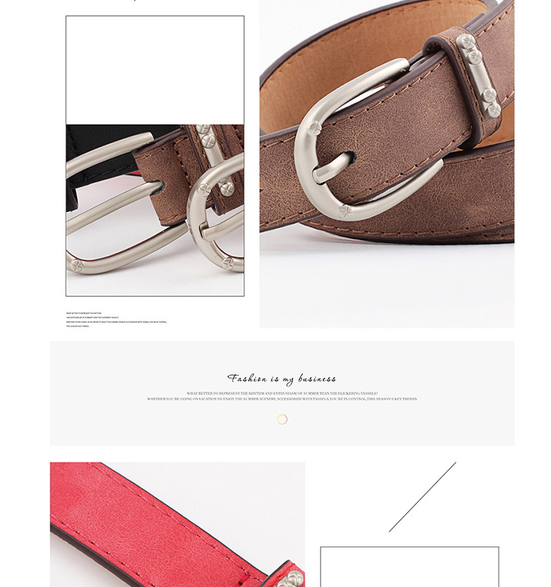 Fashion Camel Alloy Accessories Ring Faux Leather Pin Buckle Flat Belt,Thin belts