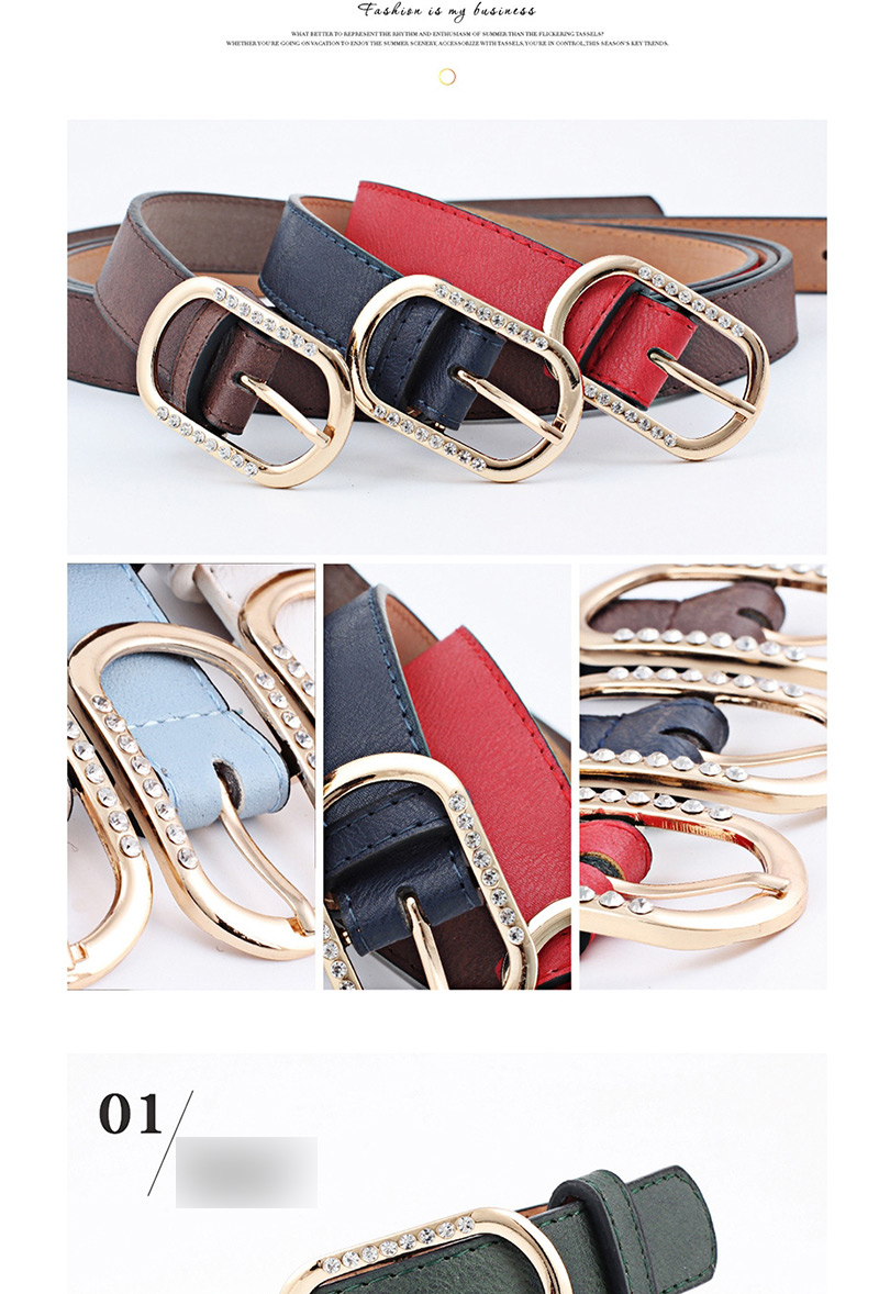 Fashion Camel Pin Buckle Rhinestone Belt,Thin belts