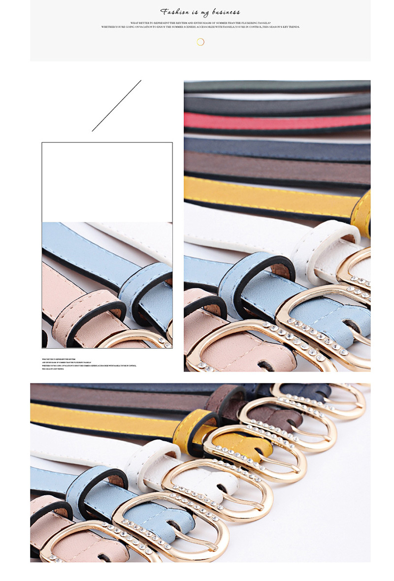 Fashion Red Pin Buckle Rhinestone Belt,Thin belts