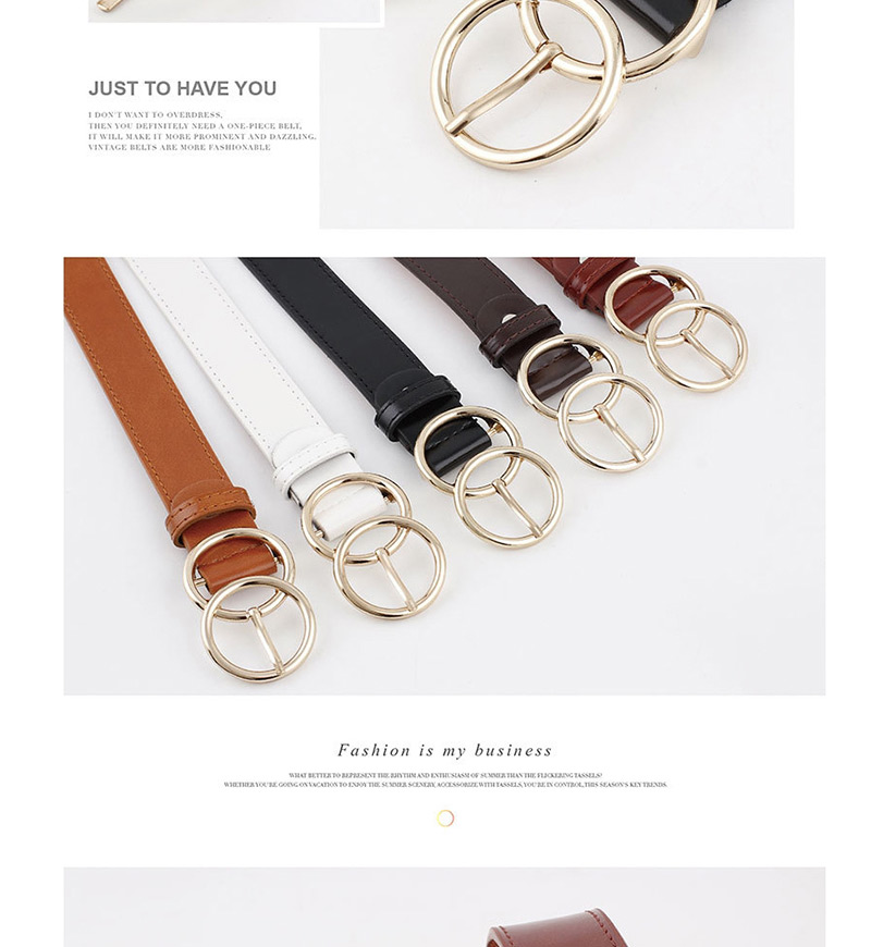 Fashion Coffee Double Ring Pin Buckle Belt,Thin belts