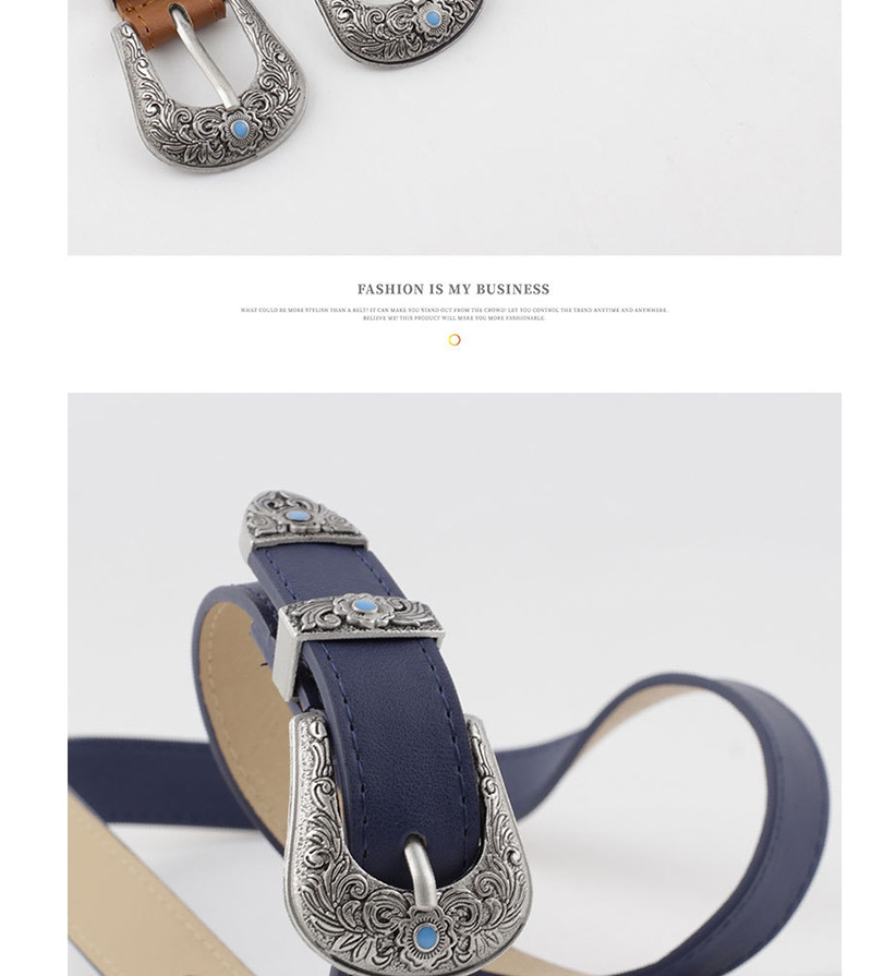 Fashion Navy Metal Carved Buckle Belt,Thin belts