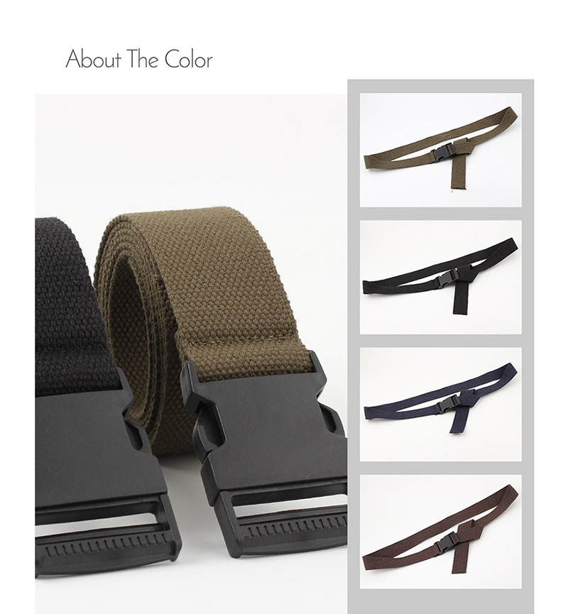 Fashion Black Canvas Automatic Smooth Buckle Belt,Wide belts