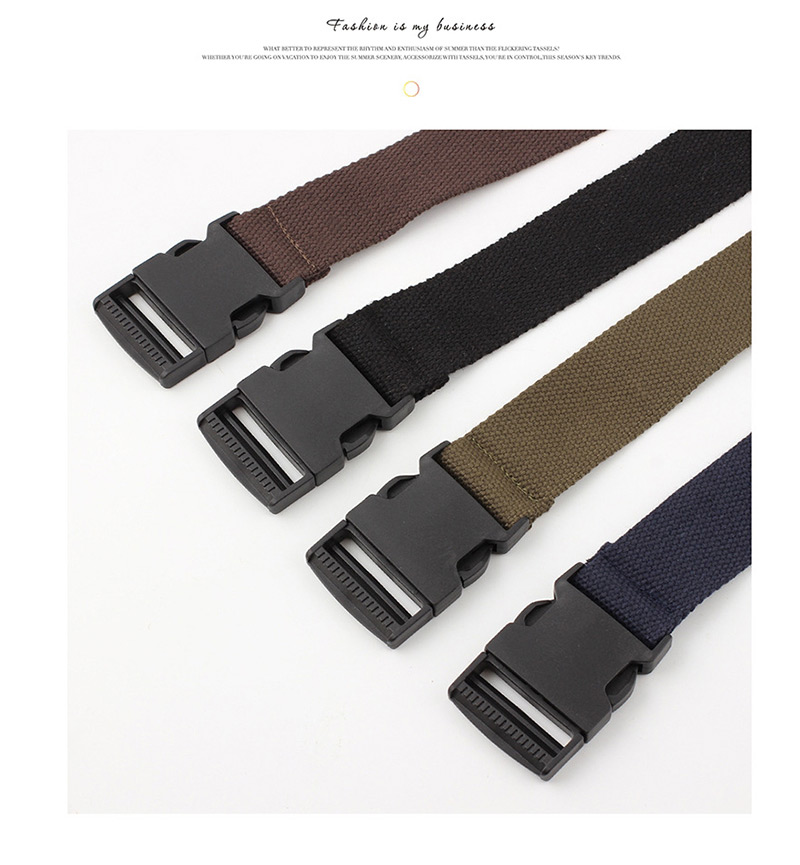 Fashion Black Canvas Automatic Smooth Buckle Belt,Wide belts
