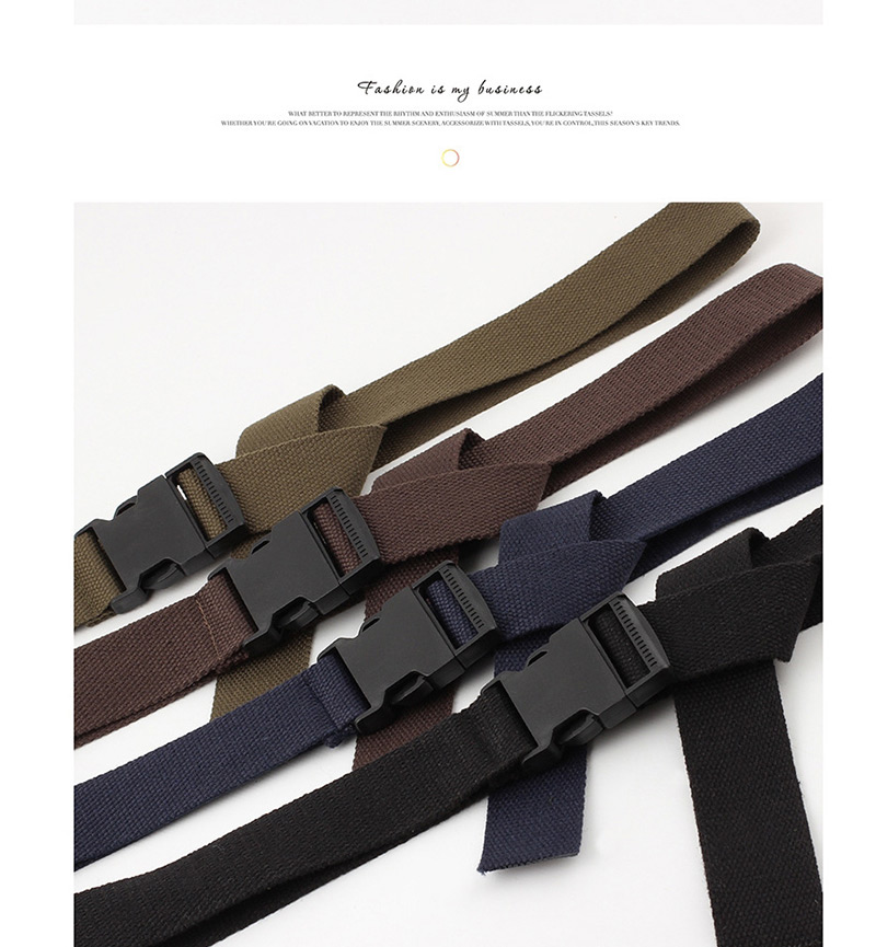 Fashion Army Green Canvas Automatic Smooth Buckle Belt,Wide belts