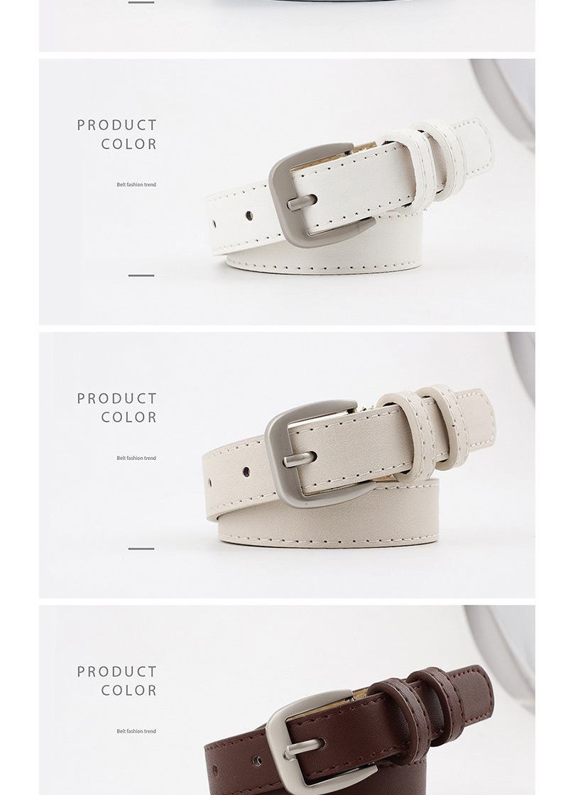 Fashion Beige Alloy Buckle Thin Belt,Thin belts