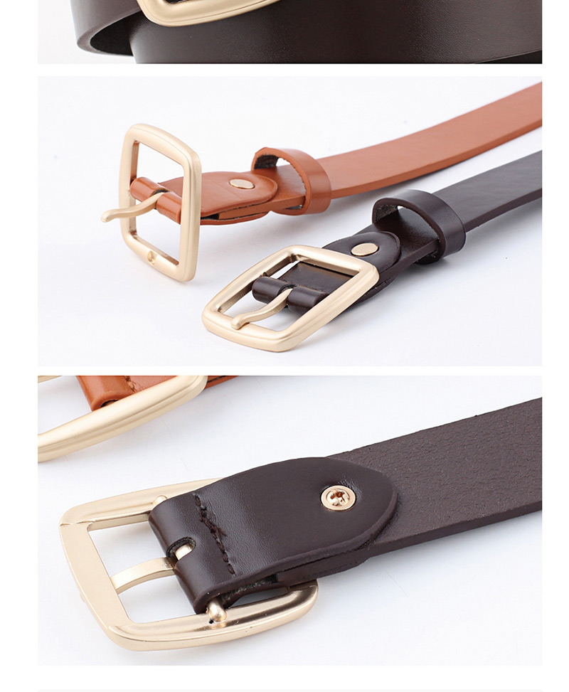 Fashion Black Fine Section Buckle Japanese Word Buckle Belt,Thin belts