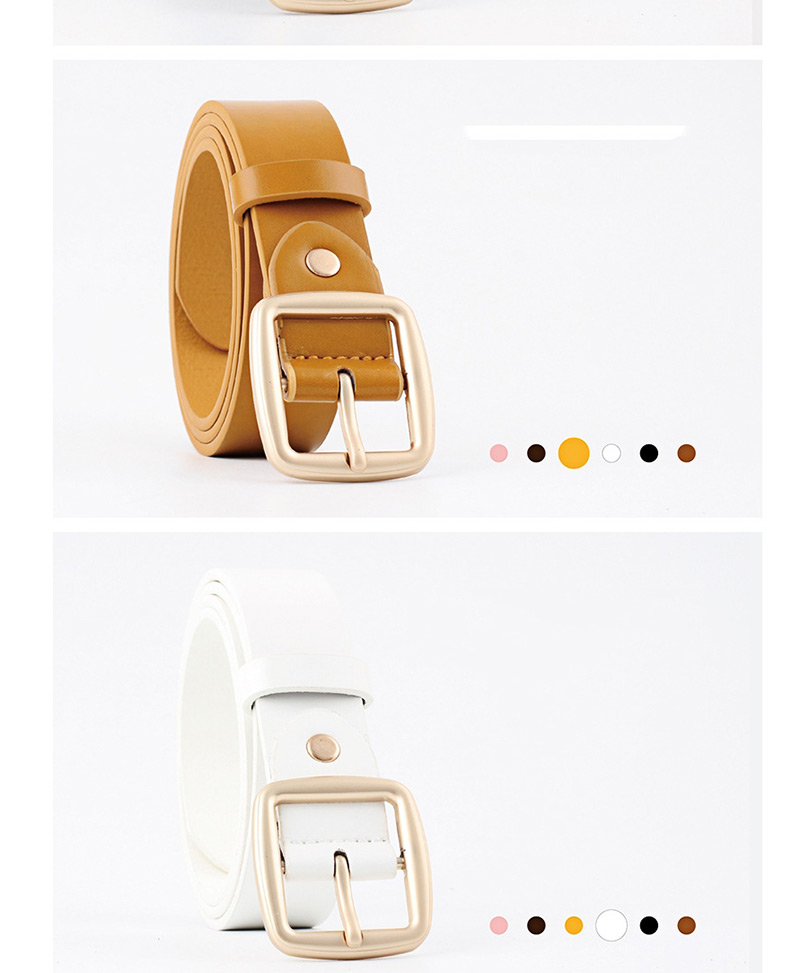 Fashion White Fine Section Buckle Japanese Word Buckle Belt,Thin belts