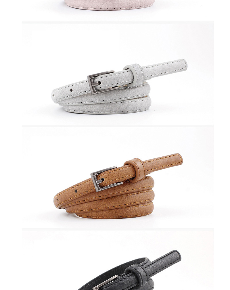 Fashion Light Gray Pin Buckle Belt,Thin belts