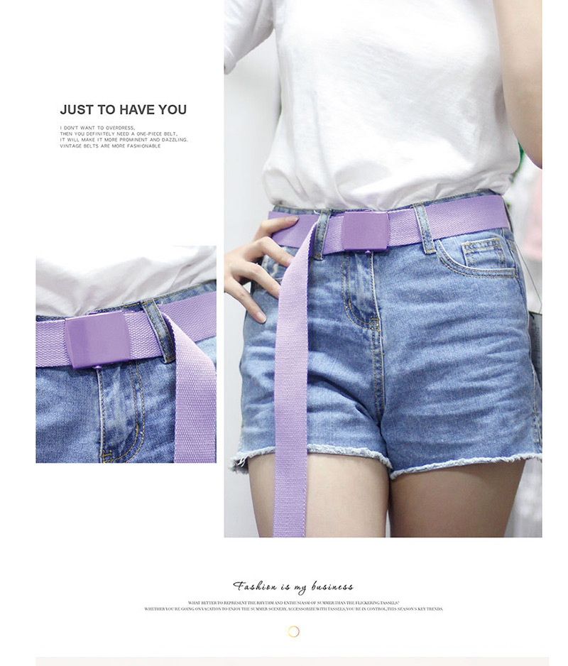 Fashion Pink Canvas Woven Smooth Buckle Belt,Wide belts