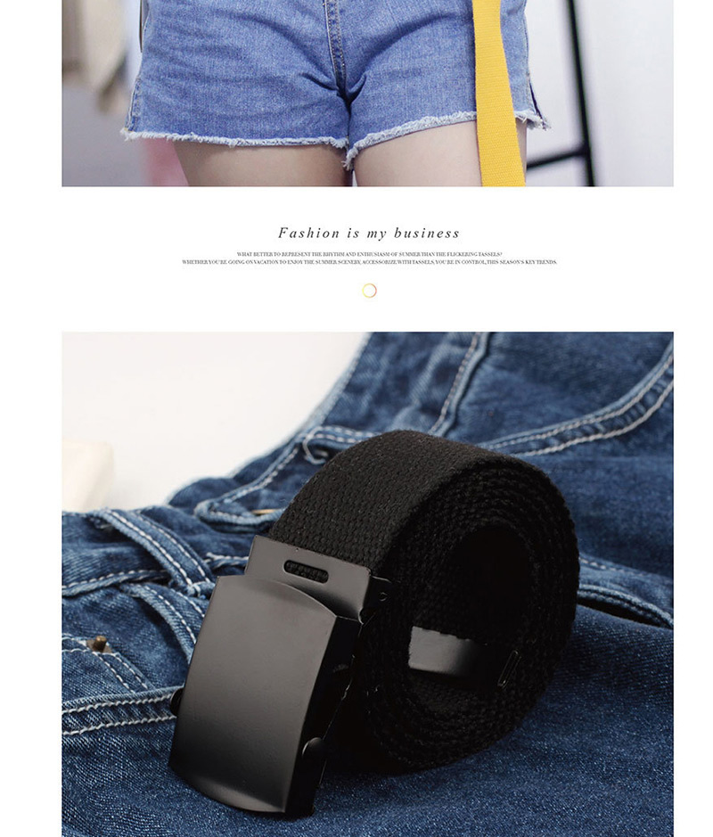 Fashion White Canvas Woven Smooth Buckle Belt,Wide belts
