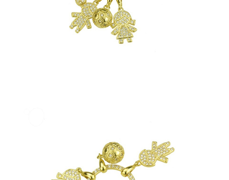 Fashion Gold Key Ring With Zirconium Round Necklace,Necklaces