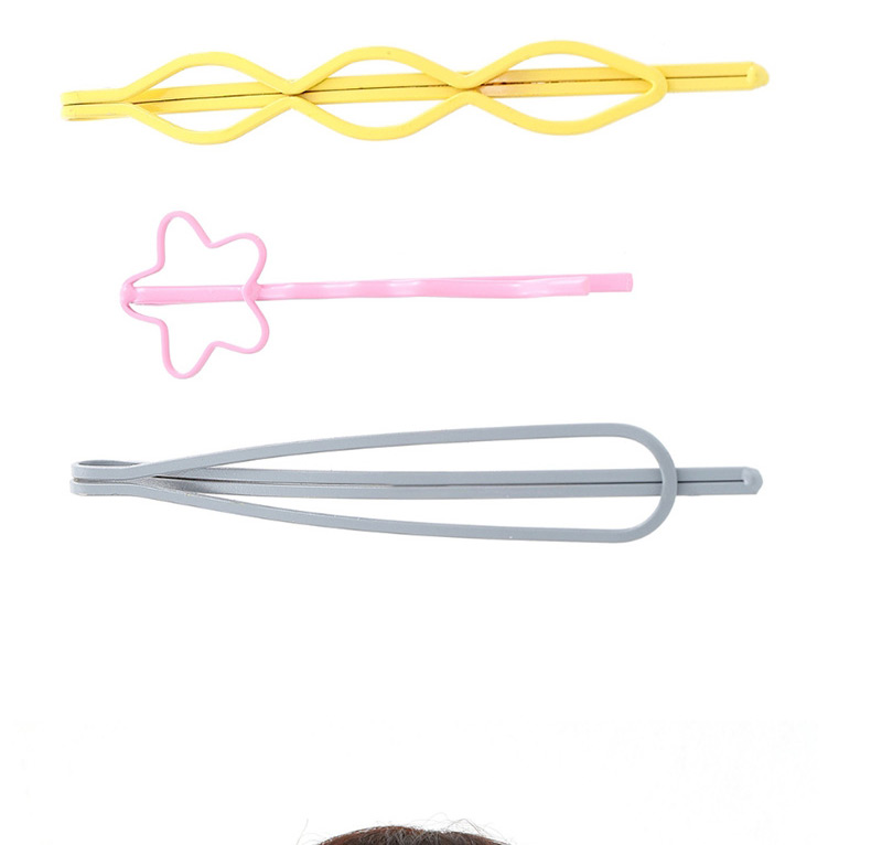 Fashion Brown Star Pentagram Drop-shaped Hollow Hairpin Set,Hairpins
