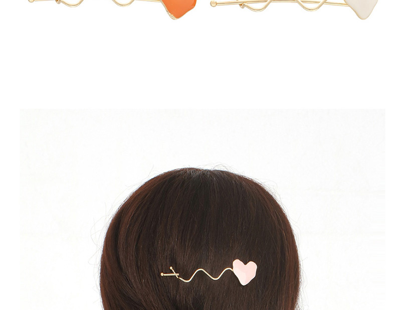 Fashion Orange Alloy Love Drop Oil Twisted Hair Clip,Hairpins