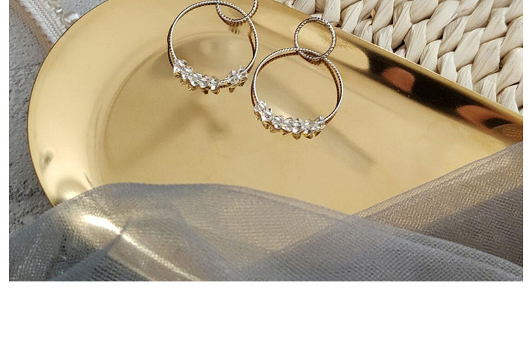 Fashion Silver Crystal Ring Earrings,Drop Earrings