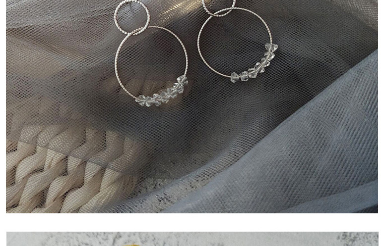 Fashion Silver Crystal Ring Earrings,Drop Earrings