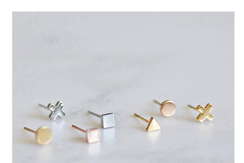 Fashion Steel Color Stainless Steel Geometric Gold-plated Earrings,Earrings