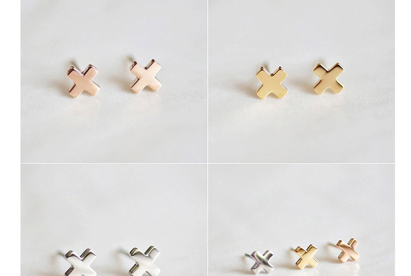 Fashion Steel Color Stainless Steel Geometric Gold-plated Earrings,Earrings