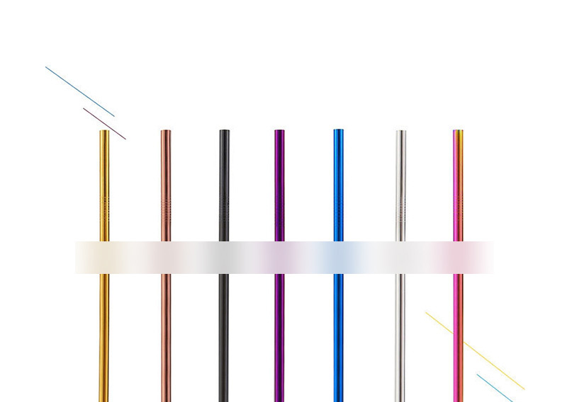 Fashion Titanium Straight Tube (21.5*0.8) 304 Stainless Steel Straws (10),Kitchen