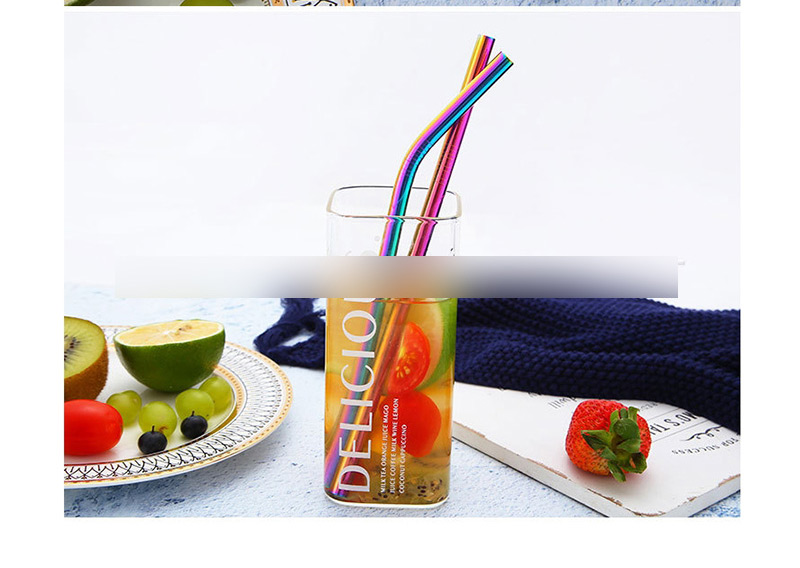 Fashion Primary Color Straight Tube (21.5*0.8) 304 Stainless Steel Straws (10),Kitchen
