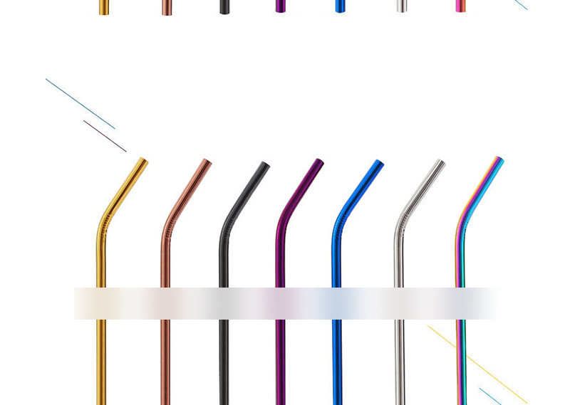 Fashion Magic Color Bend (21.5*0.8) 304 Stainless Steel Straws (10),Kitchen