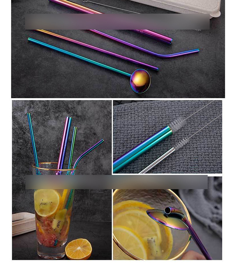 Fashion Primary Color (single Pack) 304 Stainless Steel Straw Spoon (10 Pieces),Kitchen