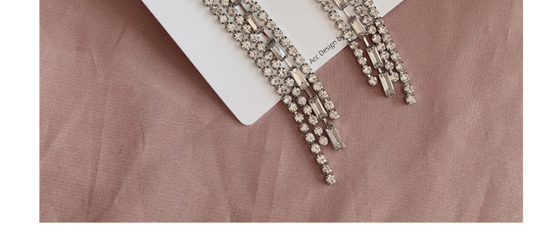 Fashion Gun Color  Silver Needle Bright Diamond Pearl Tassel Earrings,Drop Earrings