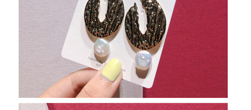 Fashion Gold  Silver Needle Natural Freshwater Shaped Big Pearl Earrings,Drop Earrings