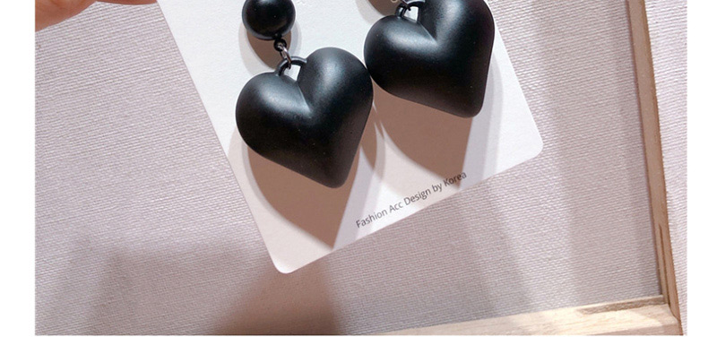 Fashion Black Painted Stereo Love Earrings,Drop Earrings