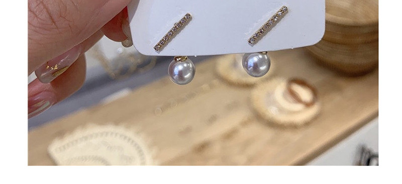 Fashion Silver  Silver Needle Rhinestone Small Word Pearl Earrings,Drop Earrings