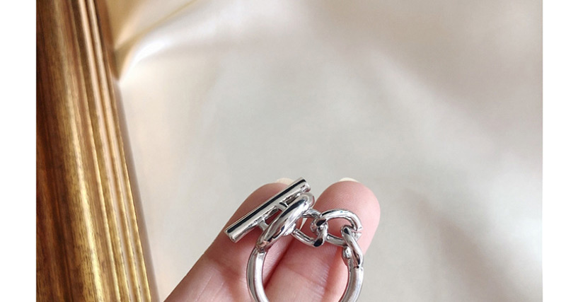 Fashion Silver Set Of Lock Circle Hollowed Out Sticks Semi-soft Chain Ring,Fashion Rings