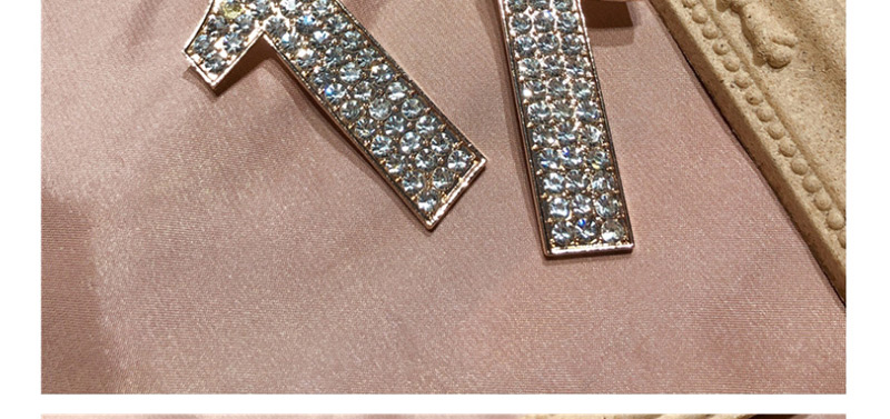 Fashion Silver Number 1 Diamond Earrings,Stud Earrings