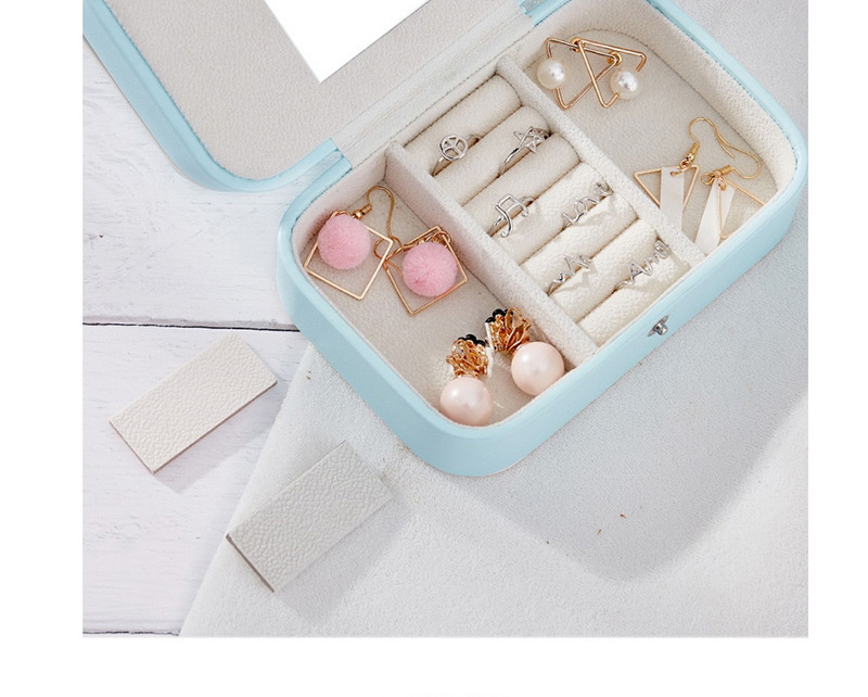 Fashion Orange Powder Pu Leather Double-layer Small Jewelry Storage Box,Jewelry Findings & Components
