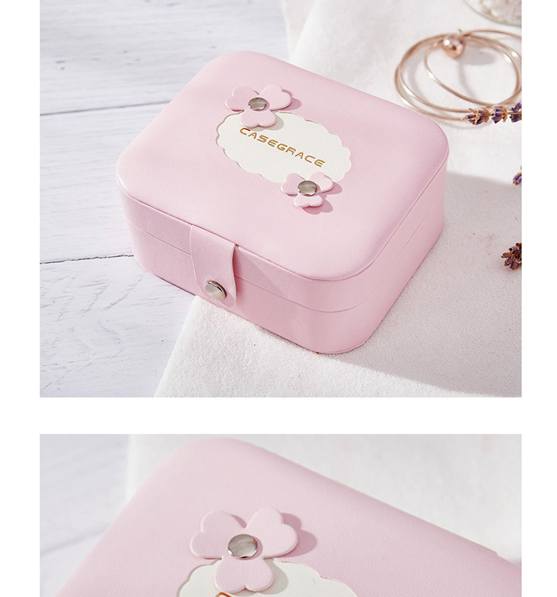 Fashion Bare Powder Button Multi-function Pu Jewelry Box,Jewelry Findings & Components