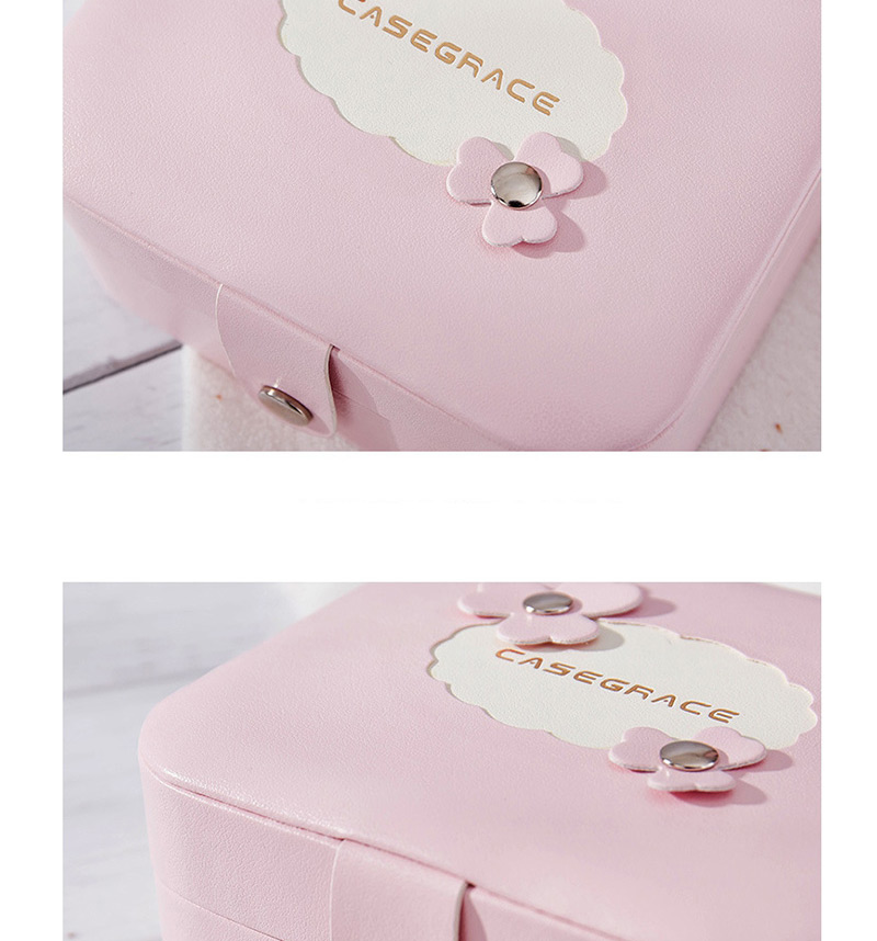 Fashion Pink Button Multi-function Pu Jewelry Box,Jewelry Findings & Components