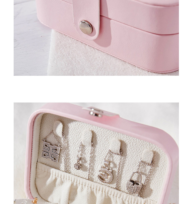 Fashion Pink Button Multi-function Pu Jewelry Box,Jewelry Findings & Components